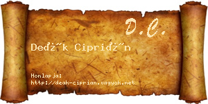 Deák Ciprián névjegykártya